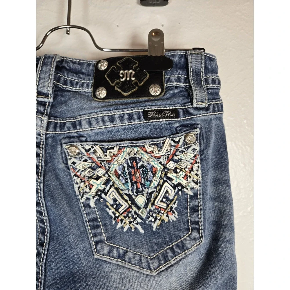 Miss Me Women's Blue Jeans, Size 29 (29x31), Mid-Rise, Skinny Fit, Denim - Picture 3 of 16